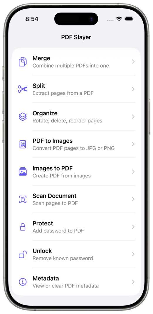 PDF Slayer iPhone screenshot 1